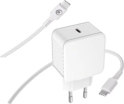 Image de Kit Chargeur USB C 65W PD + Câble USB C / USB C 2m Blanc Bigben