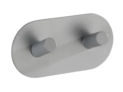Produktbild von Wandhaken Duo Grau matt Edelstahl