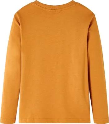 Image de vidaXL T-shirt à manches longues pour enfants ocre foncé 104