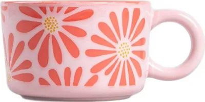 Produktbild von HOMLA FABIA niedriger Becher mit rosa Blumen 0,45 l