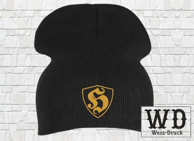 Produktbild von Wessdruck Hooligan Mütze Schwarz Gold
