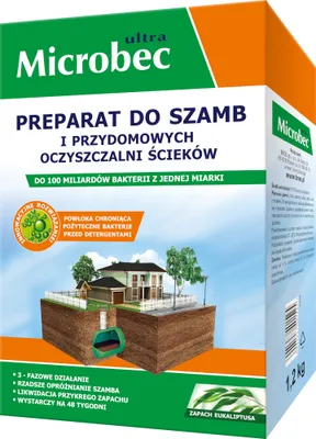 Produktbild von MICROBEC ULTRA Klärgrubenpräparat Bakterien Eukalyptusduft 1,2 kg