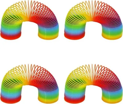 Produktbild von 4 Stück Regenbogenspirale Springspirale Spirale 7,5 cm sortiert als Mitgebsel, Springfeder