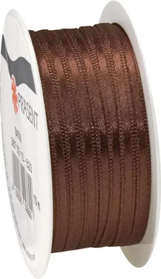 Produktbild von Satinband, 3 mm, Rolle à 10 m Espresso