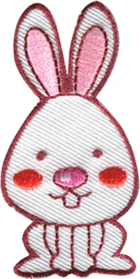 Produktbild von Hase Tier - Aufnäher, Bügelbild, Aufbügler, Applikationen, Patches, Flicken, Zum Aufbügeln, Größe: 3 x 5,8 cm