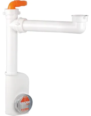 Image de Lira | Siphon d'économie d'espace - Pour lavabo - Blanc - Economie d'espace - Avec raccordement pour lave-vaisselle