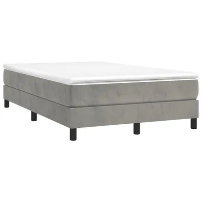 Produktbild von Boxspringbett mit Matratze Hellgrau 120x190 cm Samt