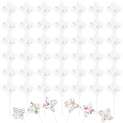 Imagen del producto de Elzusha - 48 sets de molinetes de papel para manualidades, kit de manualidades creativas para niños