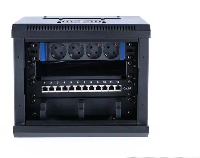 Produktbild von DSIT 4HE - 10 Zoll Serverschrank mit Glastür - Set - 312x310x264mm (BxTxH)