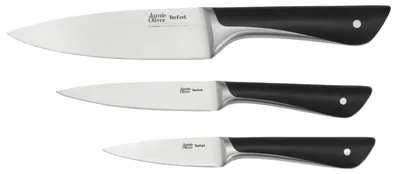 Produktbild von Tefal Jamie Oliver 3er Set (Koch-, Universal- und Schälmesser) K267S3, 15 cm, Edelstahl, 3 Stück(e)