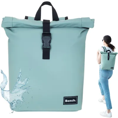Produktbild von Rucksack Damen Hydro Compact aus Plane wetterfest Freizeitrucksack Outdoor Laptop Fach Daypack Büro Freizeit 64222 5800 Salbei Mint Grün + Etui