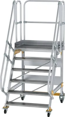 Produktbild von Günzburger Steigtechnik Plattformtreppe 60° fahrbar Stufenbreite 1 m 6 Stufen - 600746