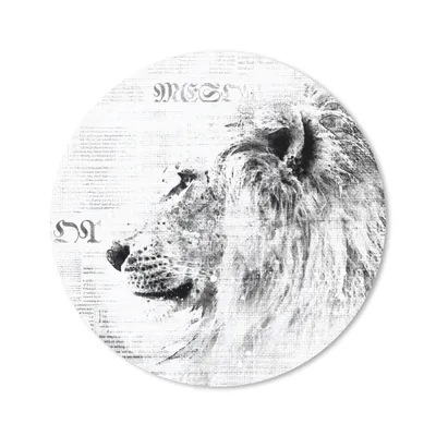 Produktbild von MuchoWow® Mauspad Mousepad Löwe - Zeitung - Schwarz - Weiß 30x30 cm - Mousepads - Maus Mat - Pad - Mausunterlage - Tischunterlage - Schreibtischmatten