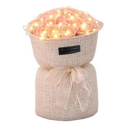 Immagine prodotto di Set di rose di sapone LED – Idea regalo per San Valentino, Festa della Donna o compleanno (rosa)
