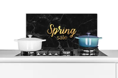 Obrázok produktu pre MuchoWow® Splashback Kuchyňa - Kuchynský backsplash - Ochrana steny pre sporák a drez- Jar - Zlato - Mramor 70x30cm Alu-Dibond (alternatíva