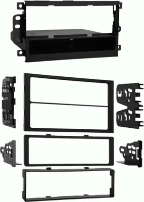 Produktbild von Fassadenblende für 2-DIN-Autoradio mit Ablagefach, kompatibel mit GM/Isuzu/Suzuki, Farbe: Schwarz