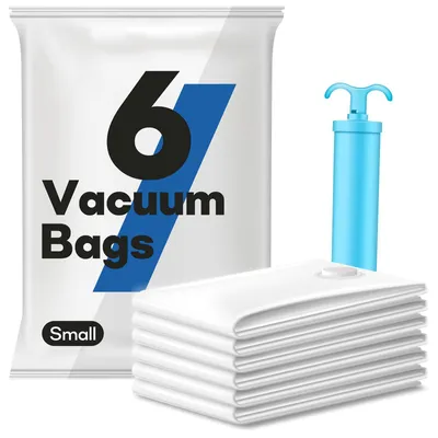Vakuumbeutel 6er-Set mit Handpumpe, 40x60 cm, wiederverwendbar