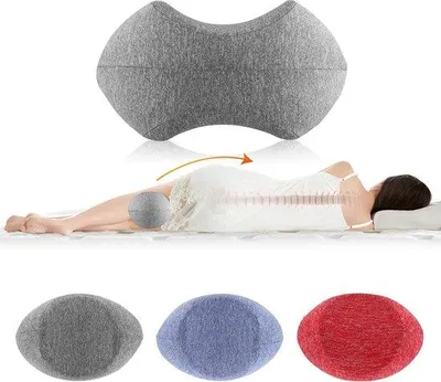 Obrázok produktu pre Ibenzoa® Vankúš pod kolená pre spáčich na boku – ergonomický dizajn v tvare ragbyového lopty, vyrobený z pamäťovej peny, odnímateľný priedušný poťah, svetlosivá farba, zmierňuje tlak na boky, chrbát a kolená