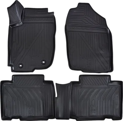 Produktbild von J&J AUTOMOTIVE | 3D Design Gummimatten Gummifußmatten Für Toyota RAV4 ab 2013-2015, ab 2015, Schwarz, Anti-Rutsch, Ohne Geruch, mit Tunnel, Allwetter, 3cm Hoher Rand