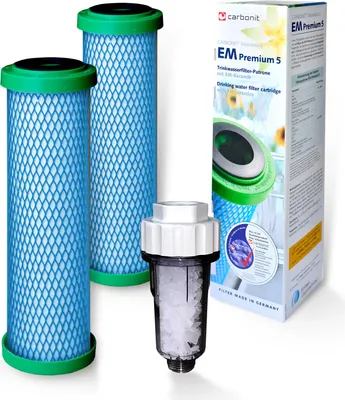 Produktbild von 2 Stück EM Premium 5 Carbonit, plus 1 Waschmaschinenfilter