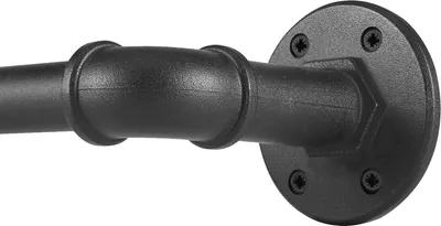 Produktbild von Verstellbare schwarze Gardinenstange - industrielles Design - 88-188 cm - Metalltyp