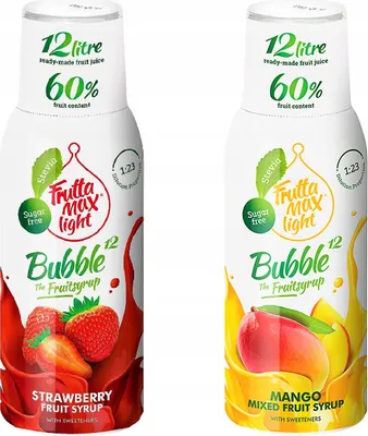 Produktbild von FruttaMax Sirup 2x500ml Erdbeere Mango Light Getränk zuckerfrei 12L