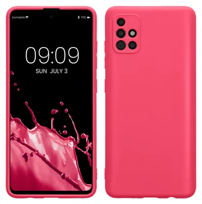 Produktbild von kwmobile Handyhülle für Samsung Galaxy A51 Hülle - weiches Handy Silikon Case - Schutzhülle Cover - Neon Pink
