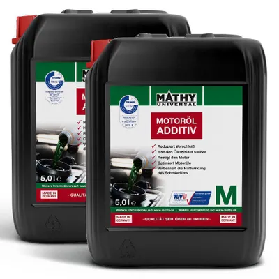 Produktbild von MATHY-M Motoröl-Additiv 2 x 5,0 l - Verschleißschutz für Benzin- und Dieselmotoren
