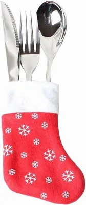 Produktbild von MINI-BESTECKSOCKEN 4 Stück SCHNEEFLOCKEN WEIHNACHTEN