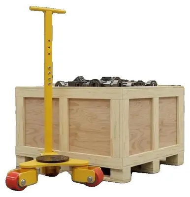 Productafbeelding van Transportwagen, constructie van koolstofstaal, 360° Polyurethanwielen, rood
