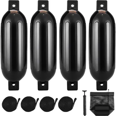 Immagine prodotto di Set di parabordi VEVOR 4 parabordi gonfiabili 13,97 x 50,8 cm parabordo per barca, montaggio orizzontale o verticale, parabordo per pontile parabordo lungo con 4 aghi & corde & borsa di stoccaggioResistente al calore, protetto dai raggi UV