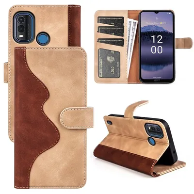 Produktbild von Für Nokia G11 Plus Design Handy Tasche Braun Etuis Kunst-Leder Hülle Cover