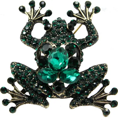 Produktbild von Retro Frauen Frosch Form Bling Strass Brosche Pin Schmuck Jeans Jacke Dekor