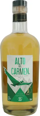 A bottle of Alto del Carmen Pisco Especial Chile.