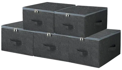 Image de Lot de 5 boîtes de rangement avec couvercle et poignées