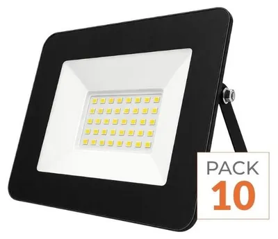 Produktbild von 10er-Pack – LED-Außenstrahler 30 W, IP65, schwarz – neutrales Weiß 4000 K – 5500 K