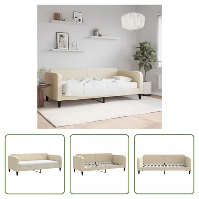 Produktbild von The Living Store Tagesbett mit Matratze Creme 90x200 cm Stoff