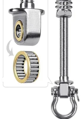 Immagine prodotto di INF Gancio a fiocco in acciaio inox 18cm 360° silenzioso per amache