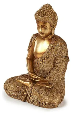 Produktbild von Arte r Buddha-Statue sitzend - Polyresin - Gold - 33 cm - innen