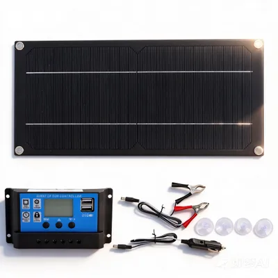 Obrázok produktu pre Solárny systém - 600W monokryštalický - Prenosný a ľahký - 18V - Ideálny pre karavany a lode - Efektívny nabíjač batérií