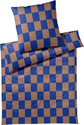 Produktbild von elegante Mako-Satin Bettwäsche-Garnitur Plenty Farbe Kobalt-Mousse Größe 135x200+80x80