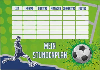 Produktbild von Stundenplan für Kinder mit Fußball-Motiv - Magnetischer Wochenplaner beschreibbar & abwischbar