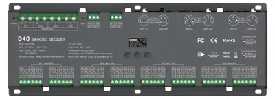 Produktbild von LTECH D40 DMX512/RDM LED Controller 40-Kanal 3A, 12-24V DC, mit OLED Display, Konstantspannung