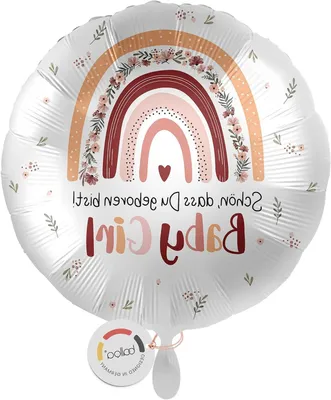 Productafbeelding van Folieballon Baby - Geboorte Meisje - Feestelijke Decoratie - Dubbelzijdig Bedrukt - 33 cm - Regenboog