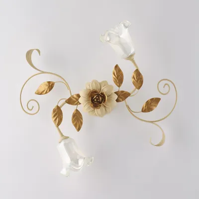 Zdjęcie produktu dla Arte Povera lampa sufitowa Cesto kość słoniowa i złoto 2 światła E14