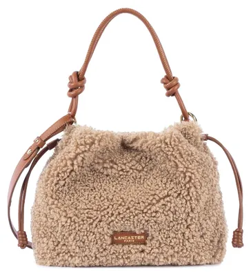 Image de Lancaster Sac besace A lacets coulissants M Moumoute Cognac