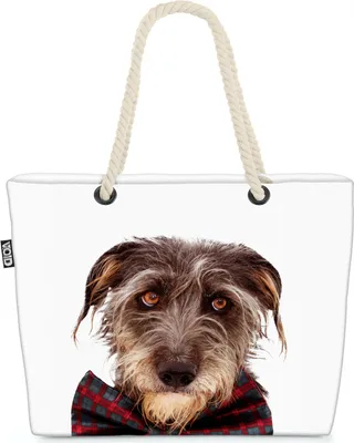 Produktbild von VOID Hund Fliege Weihnachten Strandtasche Shopper 58x38x16cm 23L XXL Einkaufstasche Tasche Reisetasche Beach Bag