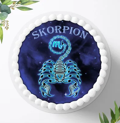 Produktbild von Für die Geburtstags Torte ein Tortenaufleger, Zuckerbild mit dem Motiv: Skorpion, Essbares Foto für Torten, Fondant, Ø 20cm, 3610