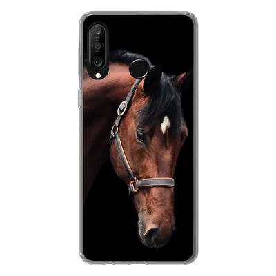 Produktbild von MuchoWow® Handyhülle Schutzhülle Hülle für Huawei P30 Lite Pferd - Halfter - Braun Silikon Softcase Handy Hülle - Handyhülle