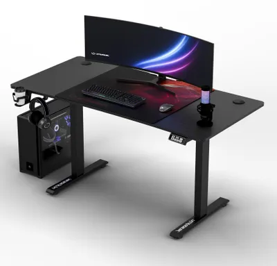 Produktbild von ULTRADESK Gaming-Schreibtisch LEVEL V2, elektrisch höhenverstellbar, 140 x 68 cm, Rot